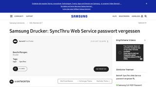 
                            4. Samsung Drucker: SyncThru Web Service passwort vergessen ...
