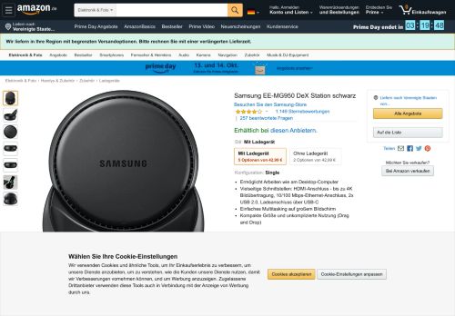 
                            11. Samsung EE-MG950 DeX Station schwarz: Amazon.de: Elektronik