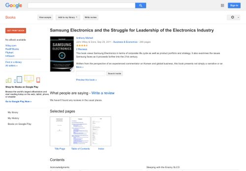 
                            8. Samsung Electronics: And the Struggle For Leadership of the ...