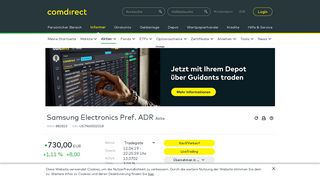 
                            5. Samsung Electronics Pref. ADR Aktie | Kurs, Charts ... - Comdirect