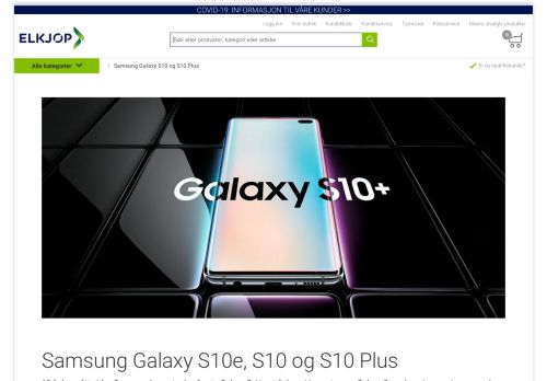 
                            12. Samsung Galaxy S10e, S10 og S10 Plus smarttelefon - Elkjøp