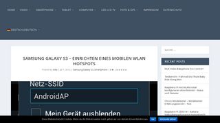 
                            9. Samsung Galaxy S3 - Einrichten eines mobilen WLAN Hotspots ...