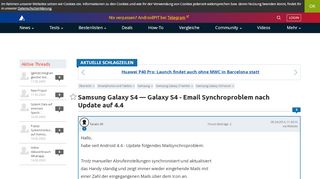 
                            9. Samsung Galaxy S4 — Galaxy S4 - Email Synchroproblem nach Update ...