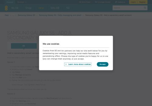 
                            7. Samsung Galaxy S5 - Add a secondary email account - EE
