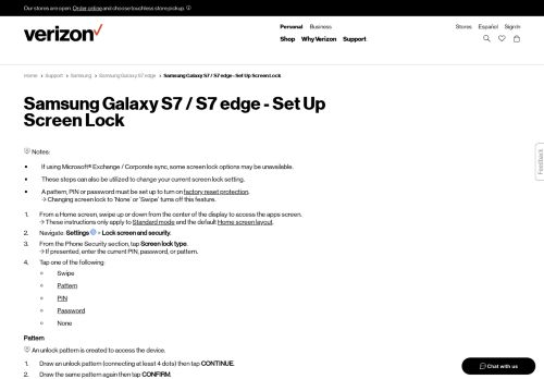 
                            7. Samsung Galaxy S7 / S7 edge - Set Up Screen Lock | Verizon Wireless