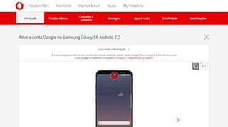 
                            6. Samsung Galaxy S8 - Ative a conta Google no telefone | Vodafone ...