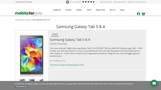 
                            5. Samsung Galaxy Tab S 8.4 mit Vertrag günstig bestellen - Mobileforyou