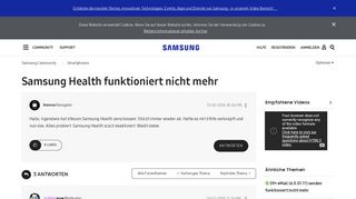 
                            2. Samsung Health funktioniert nicht mehr - Samsung Community