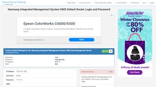 
                            13. Samsung Integrated Management System DMS Default Router Login ...