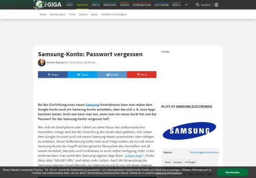 
                            11. Samsung-Konto: Passwort vergessen – GIGA