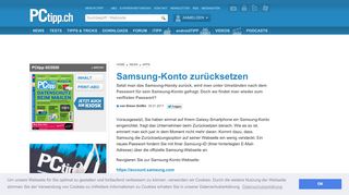 
                            4. Samsung-Konto zurücksetzen - PCtipp.ch