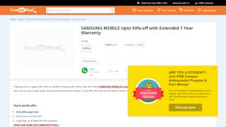 
                            13. SAMSUNG MOBILE Upto 50% off with Extended 1 Year Warranty at ...