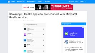 
                            12. Samsung S Health app can now connect with Microsoft Health ...