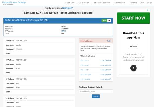 
                            1. Samsung SCX-4726 Default Router Login and Password - Clean CSS