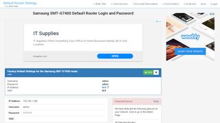 
                            4. Samsung SMT-G7400 Default Router Login and Password