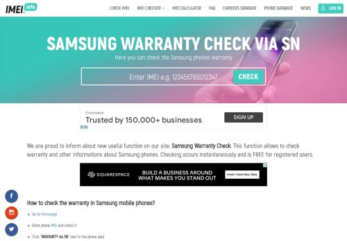 
                            12. Samsung Warranty Check via SN - News - IMEI.info