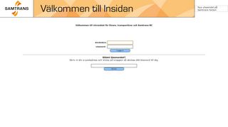 
                            12. Samtrans Intranät - Inloggning