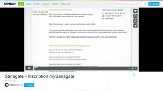 
                            4. Sanagate - Inscription mySanagate on Vimeo