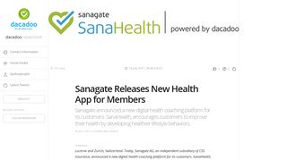 
                            11. Sanagate Releases New Health App for Members - dacadoo (news)