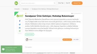 
                            11. Sanalpazar Ürün Gelmiyor, Muhatap Bulunmuyor - Şikayetvar