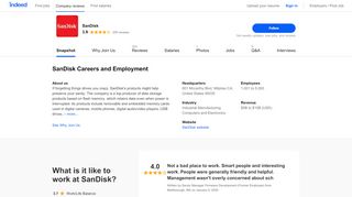 
                            5. SanDisk Careers and Employment | Indeed.com