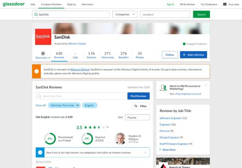 
                            7. SanDisk Reviews | Glassdoor.co.in