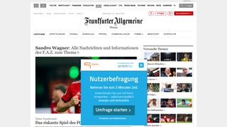 
                            9. Sandro Wagner: Aktuelle News der FAZ zum Fußballspieler