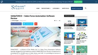 
                            7. SANeFORCE - Sales Force Automation Software Review