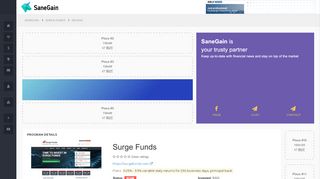 
                            9. SaneGain - Surge Funds - Review