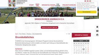 
                            8. Sängerkreis Ansbach e.V. - Grundsätzliches