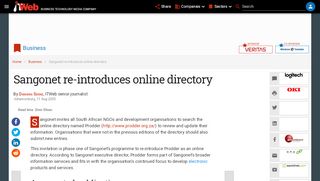 
                            12. Sangonet re-introduces online directory | ITWeb