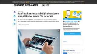 
                            8. Sanità a km zero: col digitale accesso semplificato, senza file né orari ...