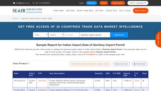 
                            11. Sanitary Import Permit Import Data and Price to India - Seair.co.in
