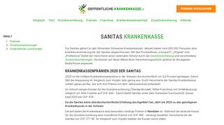 
                            5. Sanitas Krankenkasse 2019 | Zusatzversicherungen | aktuelle Prämien