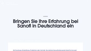 
                            2. Sanofi in Deutschland: Ihr Einstieg bei uns mit Berufserfahrung