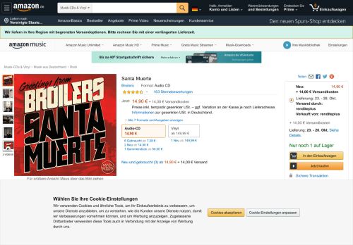 
                            10. Santa Muerte - Broilers: Amazon.de: Musik
