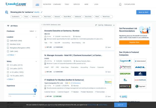 
                            10. Santacruz Jobs, 117 Santacruz Openings - Naukri.com