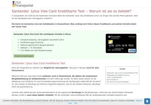 
                            12. Santander 1plus Visa Card Kreditkarte Test - Warum ist sie so beliebt?