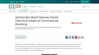 
                            13. Santander Bank Names David Harnisch Head of Commercial Banking