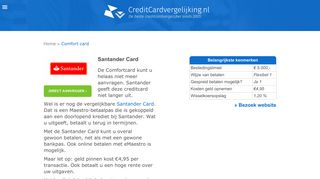 
                            13. Santander ComfortCard omzetten in Santander Card