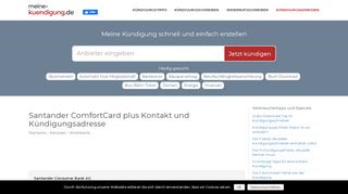 
                            13. Santander ComfortCard plus Kontakt und Kündigungsadresse