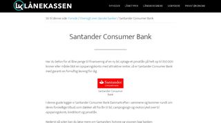
                            8. Santander Consumer Bank >> Opsparing, lån og kreditkort ...