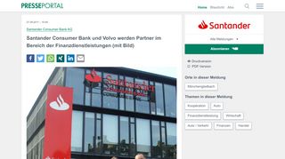 
                            13. ▷ Santander Consumer Bank und Volvo werden Partner im Bereich ...