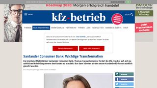 
                            7. Santander Consumer Bank: Wichtige Transformation - kfz-betrieb