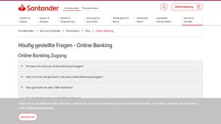 
                            9. Santander - FAQ Online Banking