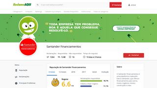 
                            6. Santander Financiamentos - Reclame Aqui