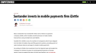 
                            12. Santander invests in mobile payments firm iZettle | IT Vendors ...