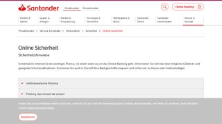 
                            4. Santander - Onlinesicherheit