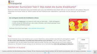 
                            6. Santander SunnyCard Test ᐅ Was bietet die bunte Kreditkarte? - ZKA