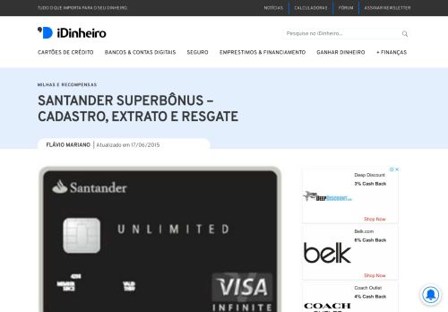 
                            6. Santander SuperBônus – Cadastro, Extrato e Resgate | Conta em Banco